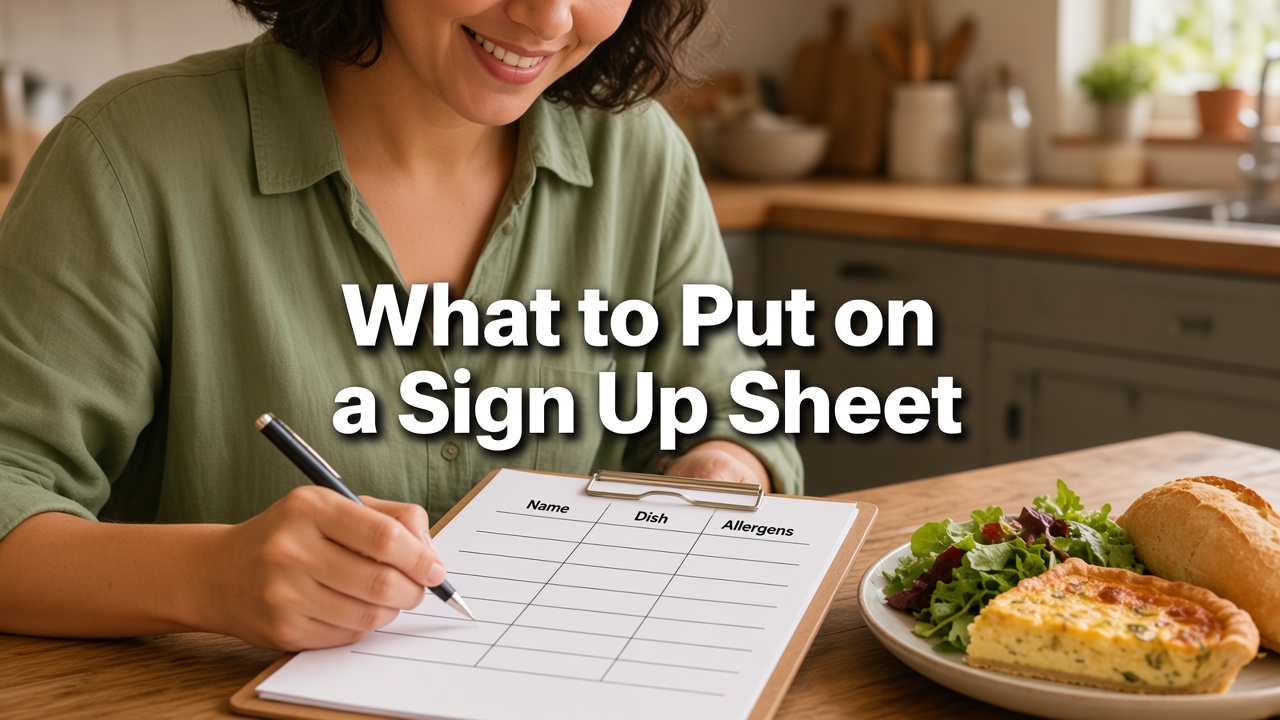 What to Put on a Sign Up Sheet (Potluck, Volunteers, Snacks, Meal Train)